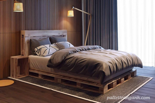 Mẫu giường ngủ pallet gỗ 3