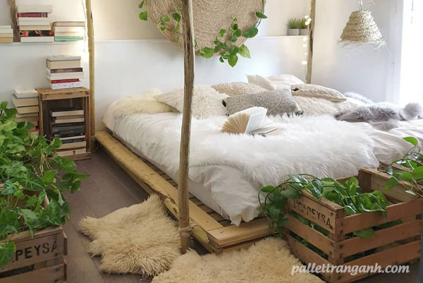 Mẫu giường ngủ pallet gỗ 5