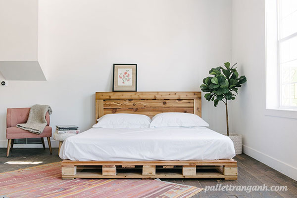 Một số mẫu giường ngủ pallet gỗ đẹp 2021